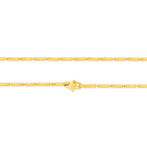22K Gold Bamboo Motif Inspired Chain - 16"